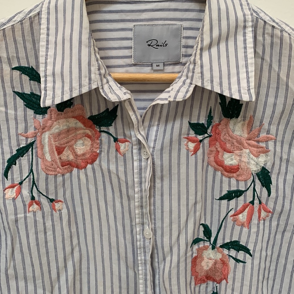 Rails Button Down Blouse With Embroidery - image 2
